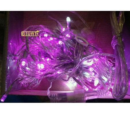 Tenda luminosa led bianchi con flash viola